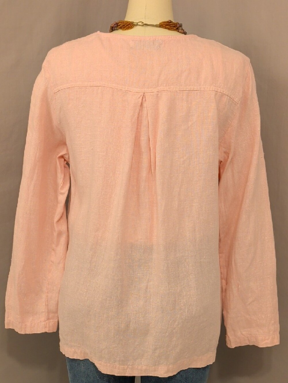 Willow Pastel Pink Button-Front Linen Shirt Jacket USA Made Candy Bubble Gum Clr - Picture 5 of 11
